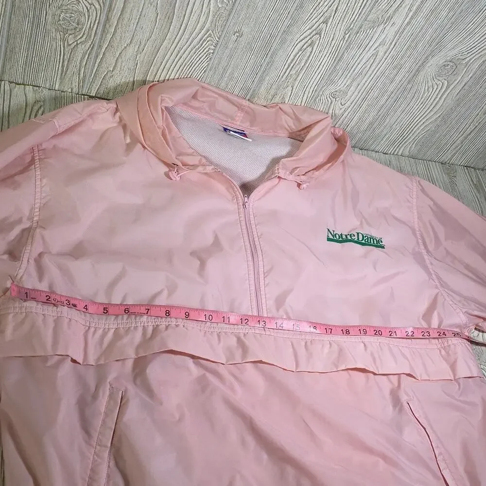 Champion Pink Packable Quarter Zip Pullover Notre Dame Jacket Womens Size XL